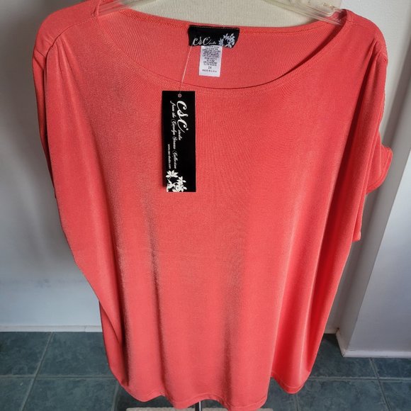 Carolyn Strauss Tops - CLEARANCE - LAST CALL:  Carolyn Strauss Silky Orange Top - Size 2X